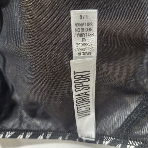 Victorias Secret Sport Black/White Strappy Back Sports Bra Size Large - Picture 5 of 6